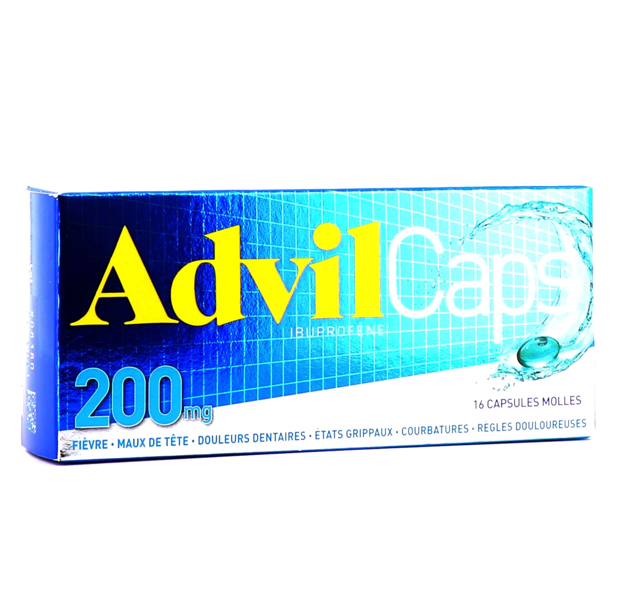AdvilCaps ibuprofène 200mg 16 capsules PFIZER Pharmacie des drakkars