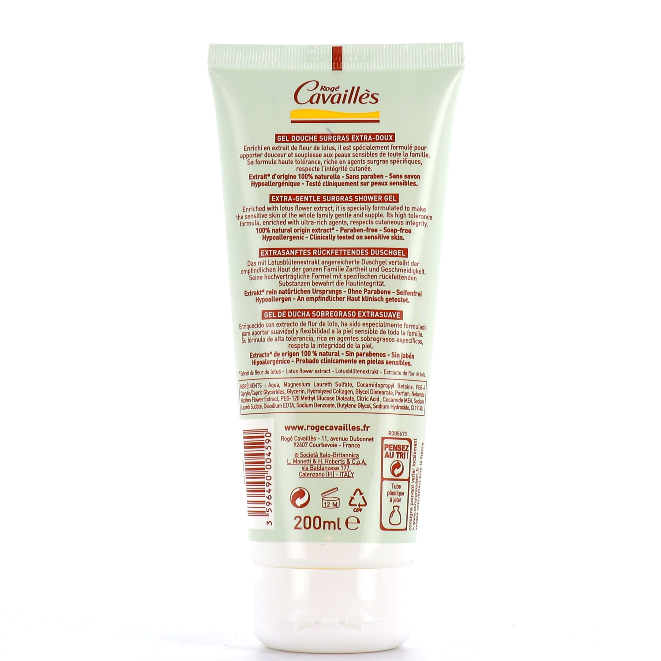 Rogé Cavailles Douche Surgras Extra Doux Fleur De Lotus 200ml