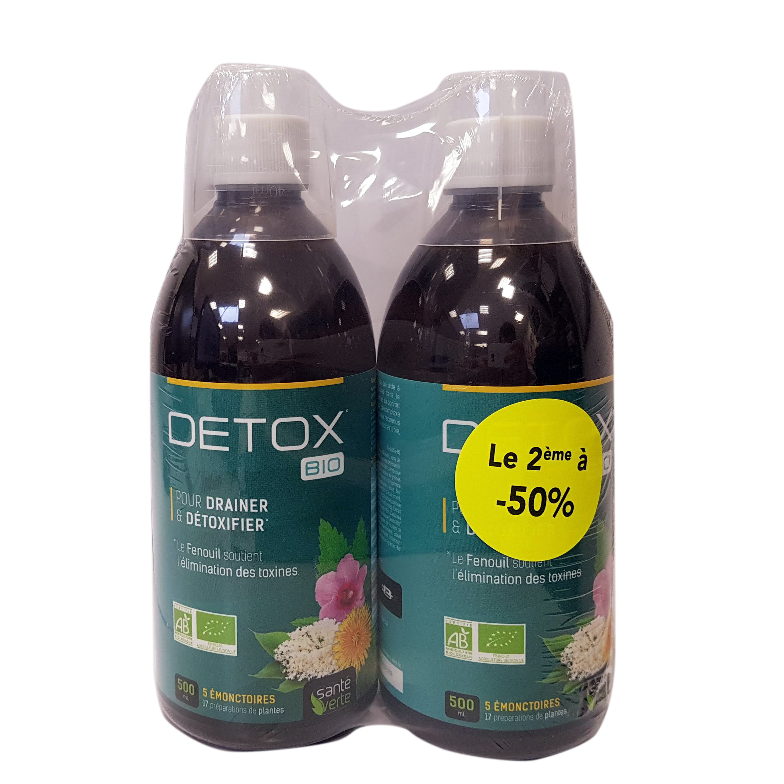 Detox Bio pour Drainer et Détoxifier - Santé Verte 2 x 500 ml - Santé ...