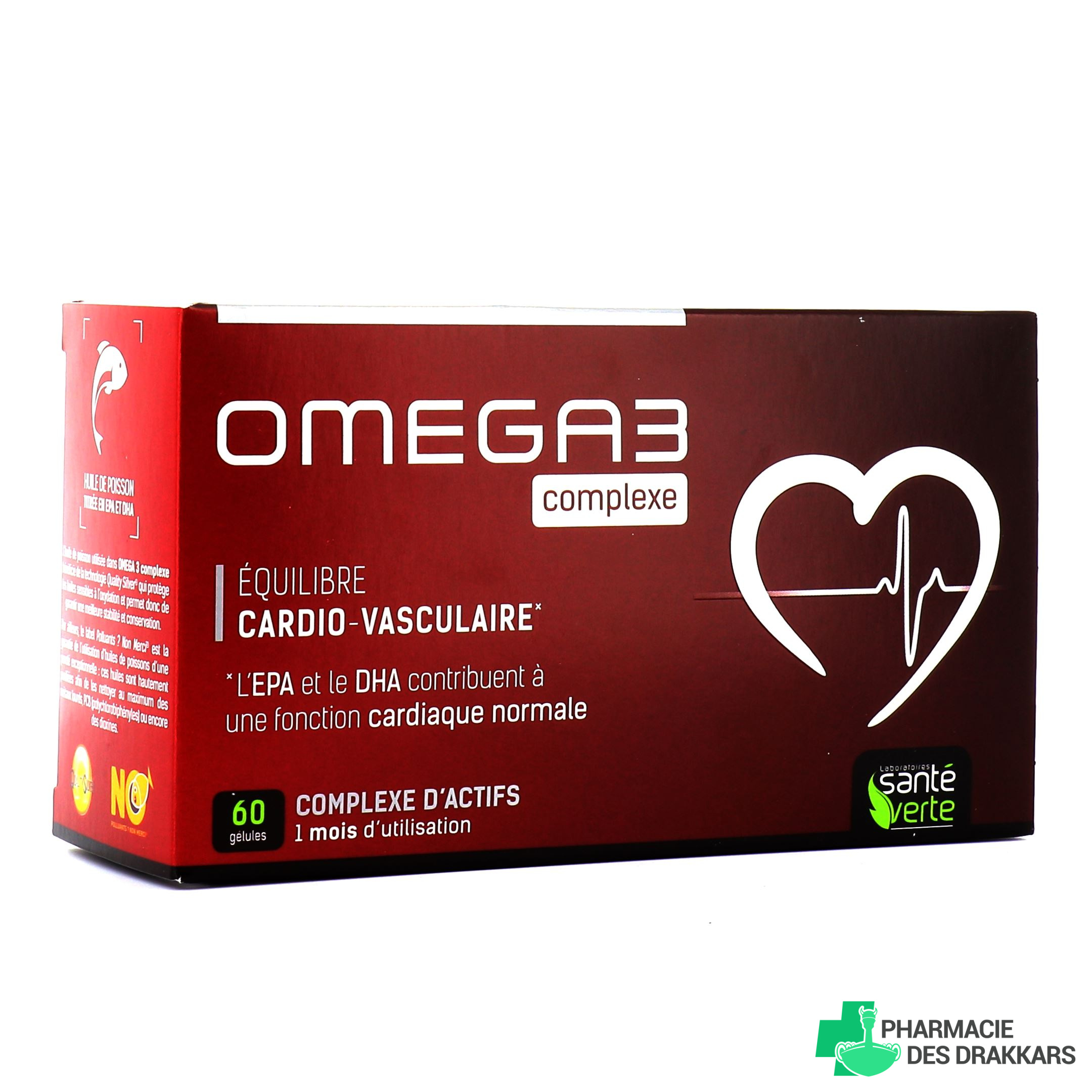 Oméga 3 Complexe équilibre cardiovasculaire, EPA, DHA 60 gélules